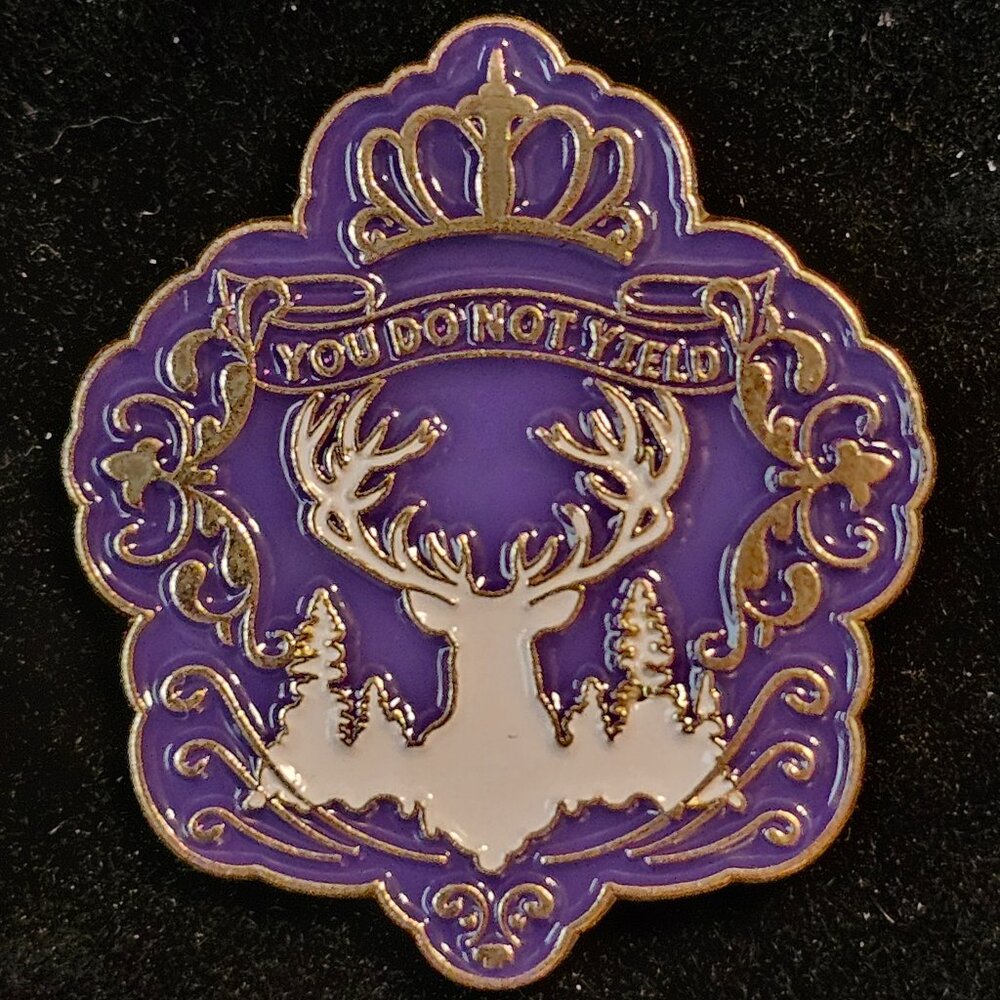 Throne of Glass Crowned Stag Enamel Pin